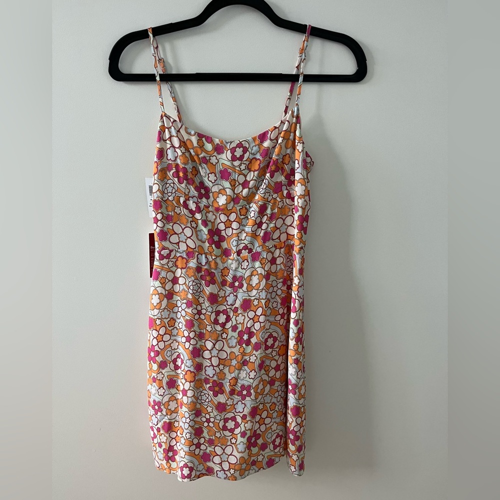 Aritzia JACKSON Sorbet Orange Floral Dress